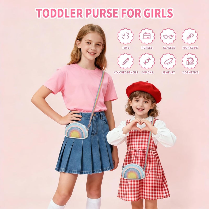 cotmcor Store Toddler Purse Valentines Gifts for Kids: 2 3 4 5 6 7 8 Year Old Girl Birthday Gift, Toys for Ages 2-4 Rainbow Crossbody Bag - Image 3